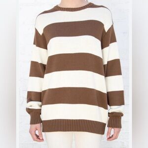 Brown and White trendy stripped sweater!